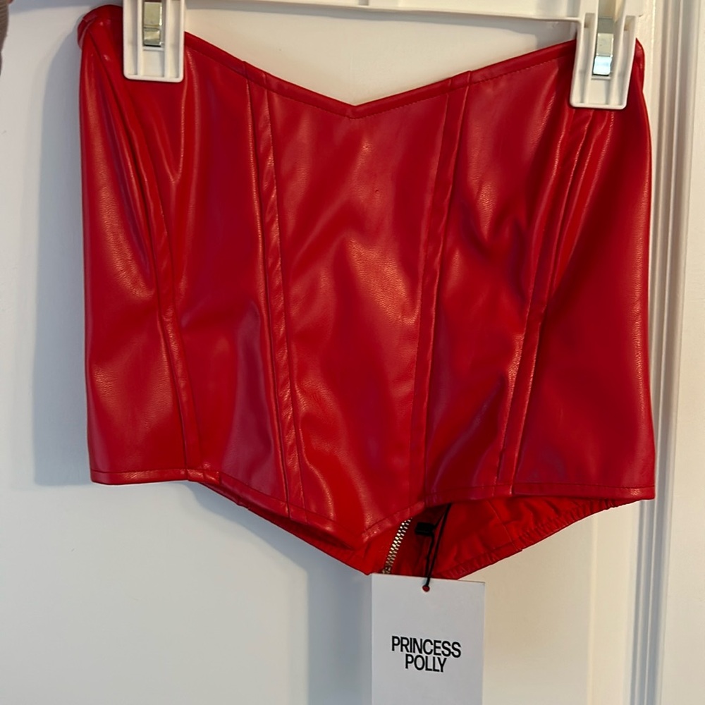 Princess Polly red bustier top size 6